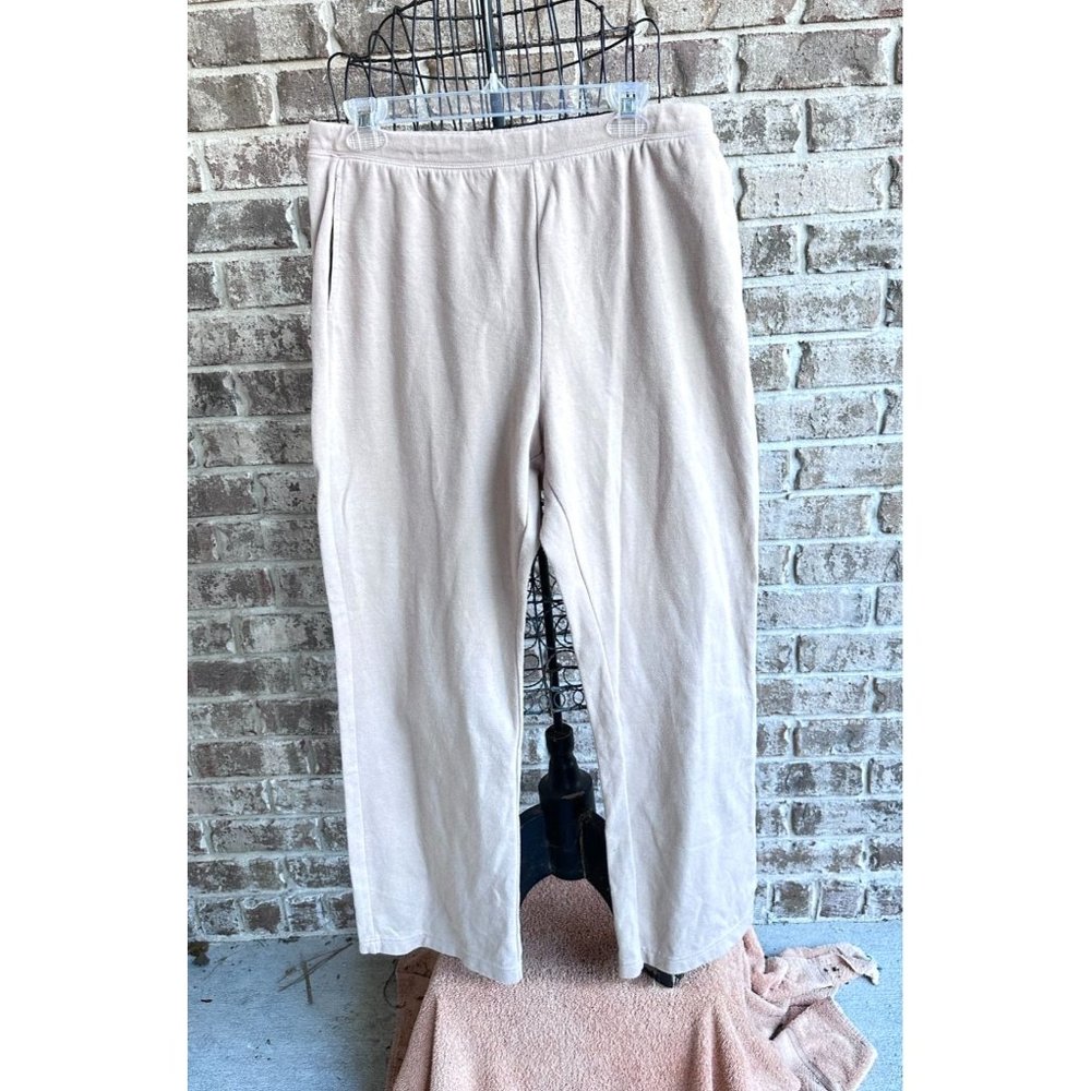 Vintage Croft & Barrow Stretch Pants Large Beige Cotton Blend High Waist…
